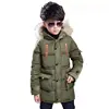 YSMARKET 120-170cm Children Winter Wear Boys Down Jacket Long Sleeve Zip pockets Hooded Keep Warm Wadded Coat Fashion Clothes