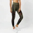 Top selling elastic pants dry fit yoga leggings with mesh