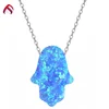 China factory loose gemstone Synthetic Opal green color hamsa shape Stone For Jewelry