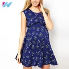 YIhao fashion comfortable Pregnant sleeveless short Dress O-neck casual Pregnant Dress maternity clothing