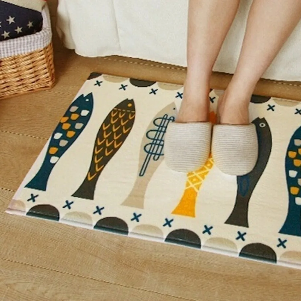 1Pc Multicolor Rugs Bedroom Kitchen Doormat Bathroom Toilet Mat Non- Slip Synthetic Plush Carpet Fit For Living Room Bedroom