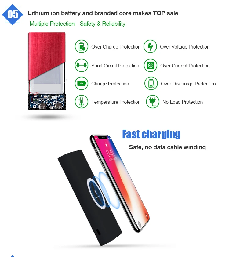 single USB port power bank wireless charger for Sony - ANKUX.COM