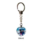 Personalized Heart Crystal Glass Digital Photo Keychain
