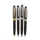 Luxury classic color black custom logo metal ballpoint pen for business