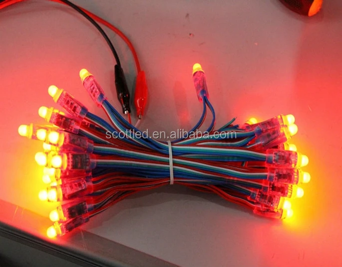 programmable led light string,50pcs/string digital full color ws2801 ws2811 LED pixel strings ...