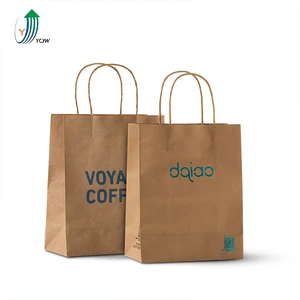 clothing printing gift packaging bag brown bitumen kraft paper