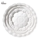 Good quality white floral pattern embossed porcelain charger plates 6.5/8.5/10.5/13 inch for wedding and home