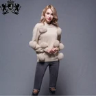latest design ladies beautiful fancy indoor outdoor fur ball sweater
