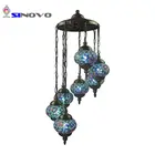 Antique indian moroccan style hanging mosaic glass big pendant lamp