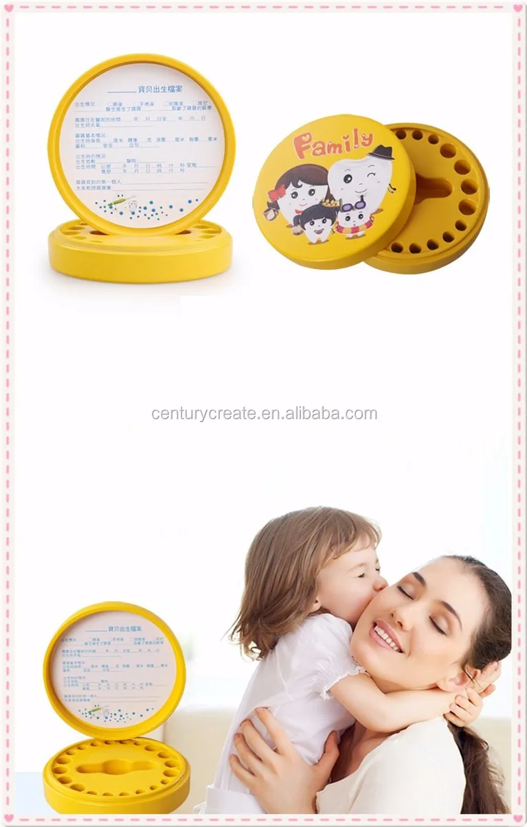 family storage baby wood milk teeth box wooden first tooth