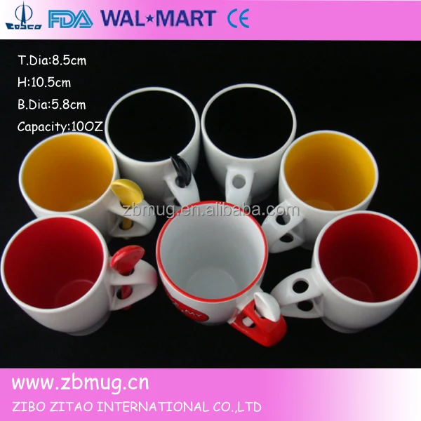 sublimation ceramic espresso mug cups with spoon in handle