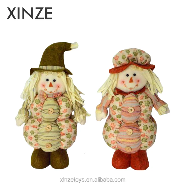 thanksgiving decoration gift with stuffed harvest scarecrow