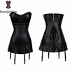 High quality gothic corset Sexy Bustier leather corset dress for ladies