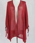 Knitted red hollowed-out tassels Women's fashion cape pashmina shawl