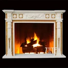 Carved antique natural stone marble fireplace mantel surround