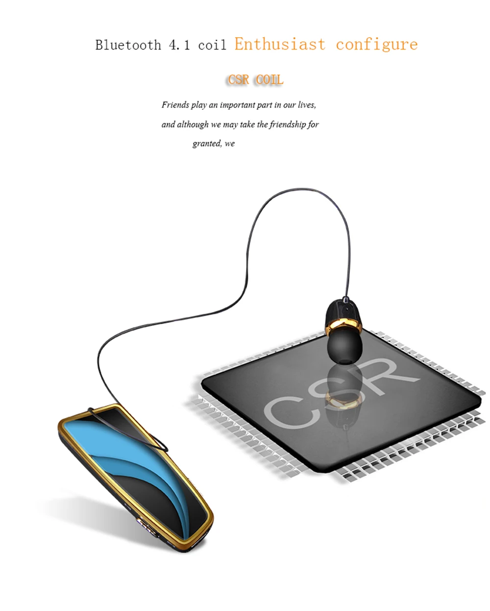 R-B01 4.1 Lapel Type Automatic Cable Single Ear Business Bluetooth Headset Lapel Wireless Bluetooth Headset - ANKUX.COM