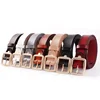 Women Casual Dress Belt Cowhide Genuine Leather Belt with Square Alloy Buckle