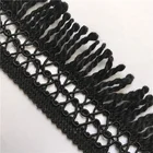 Black Polyester Tassel Chainette Fringe Trim