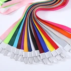Cheap polyester card holder lanyard custom with plastic badge hook, nylon logo printed