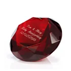 Picture And Words Engraved Wedding Door Gift Red Diamond Shaped Crystal Paperweight