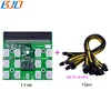 12 Port Server PSU breakout board with12pcs PCI-E 6pin to 6+2pin power cable for 750W 1200W Power Supply GPU Mining