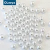 Wholesale colorful over 40 colors 6mm ABS plastic loose pearl beads with 1 hole for wedding dress