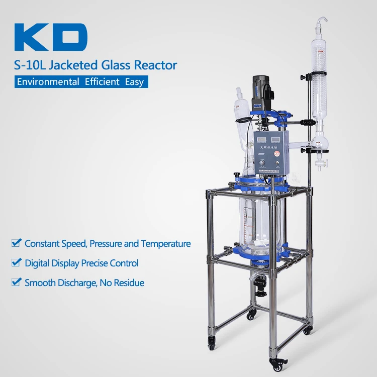 Double Layer Glass Chemical Continuous Stirred Tank Lab Reactor Price