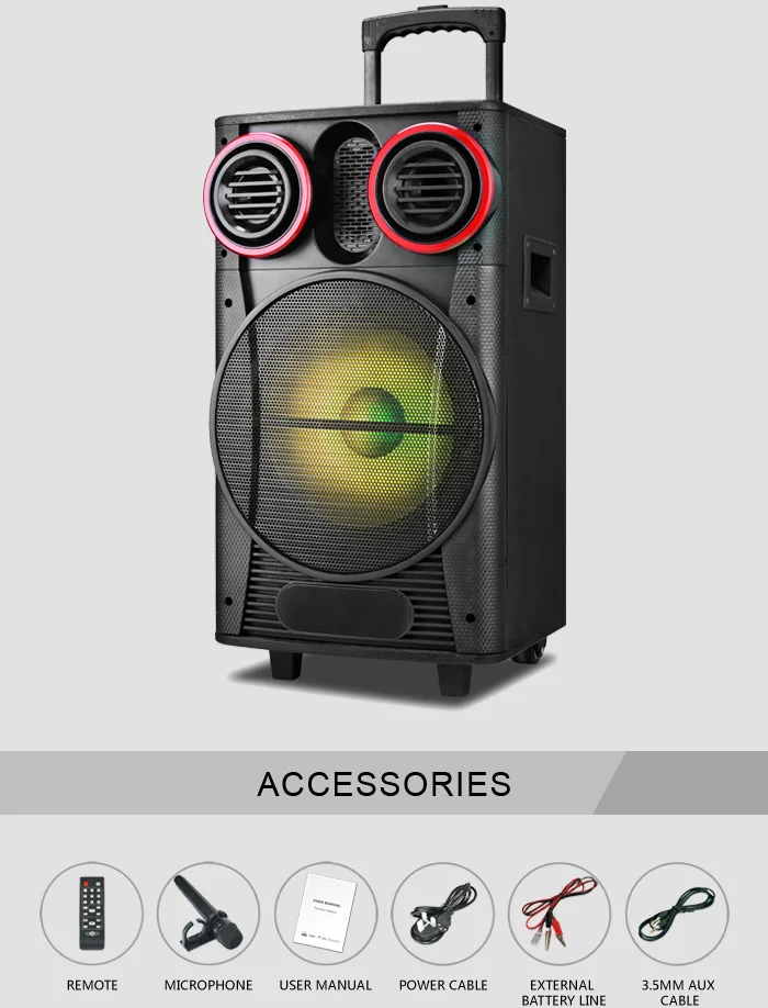 12 Inch Big Power Subwoofer DJ PA Woofer Speakers Outdoor Portable Trolley Speaker For Sale - ANKUX.COM