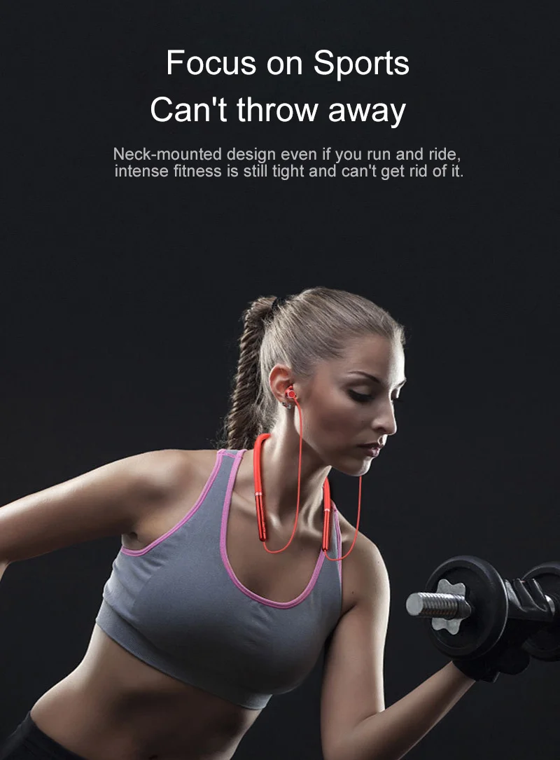 5.0 EDR Wireless Cell Phone Headset Best Necklace Halter Wireless Earphone Earbuds - ANKUX.COM