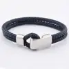 Steel Clasp Women'S Leather Wrist Cuff Arm Bracelet