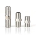 stainless steel 201 304 pipe fitting SUS male threads nipple joint water plumbing pipe extension equal nipple fitting