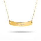 Stainless Steel Roman Numeral 10 to 15 gram Gold Bar Necklace designs Personalized Name Necklace 18k Gold