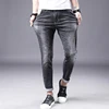 Stretch jeans men cotton summer thin men's jeans Slim straight Korean trend 2018 new pants men retro business