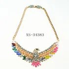 Cheap Wholesale Ladies Diamond Owl Rhinestone Jewelry Statement Necklace