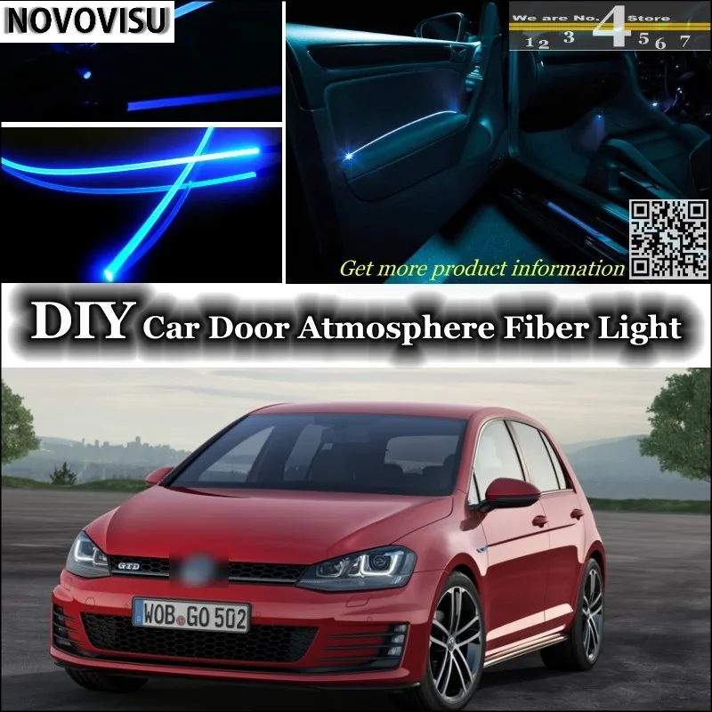 NOVOVISU For Volkswagen VW Golf 3 4 5 6 7 Rabbit Caribe Cabrio interior Ambient Light Atmosphere Fiber Optic Band Light Door 01