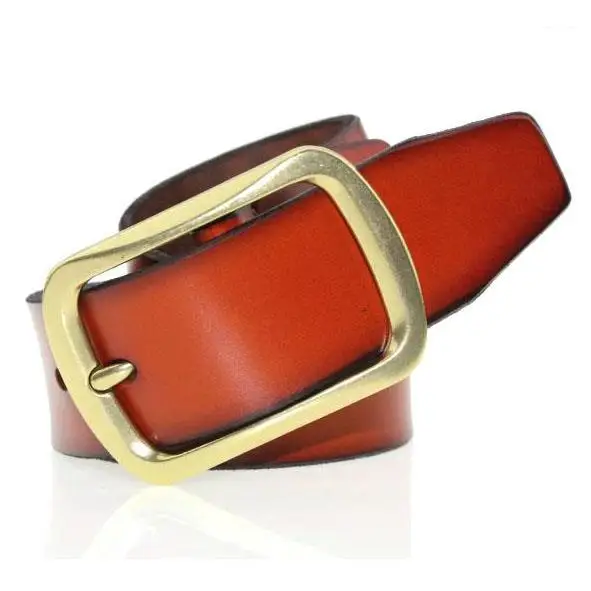 New 2015 Hot Belt Fashion Belts For Mens Brand Belts Genuine Leather Luxury Retro All Match Gold Pure Mens Buckle Fashion Belts