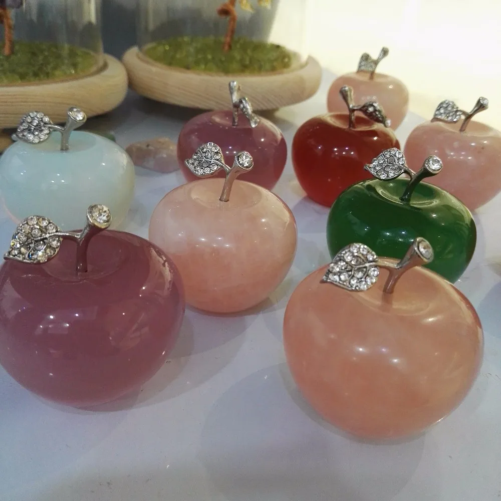 decorative crystal apple sale colorful crystal apple for gift