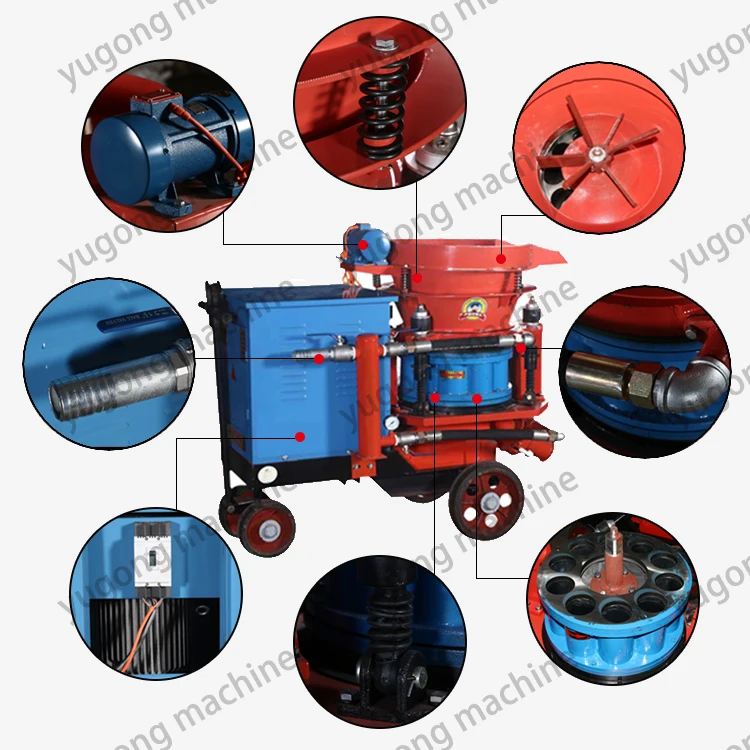 Tunnel use rotor type PZ 3m3/h dry shotcrete machine