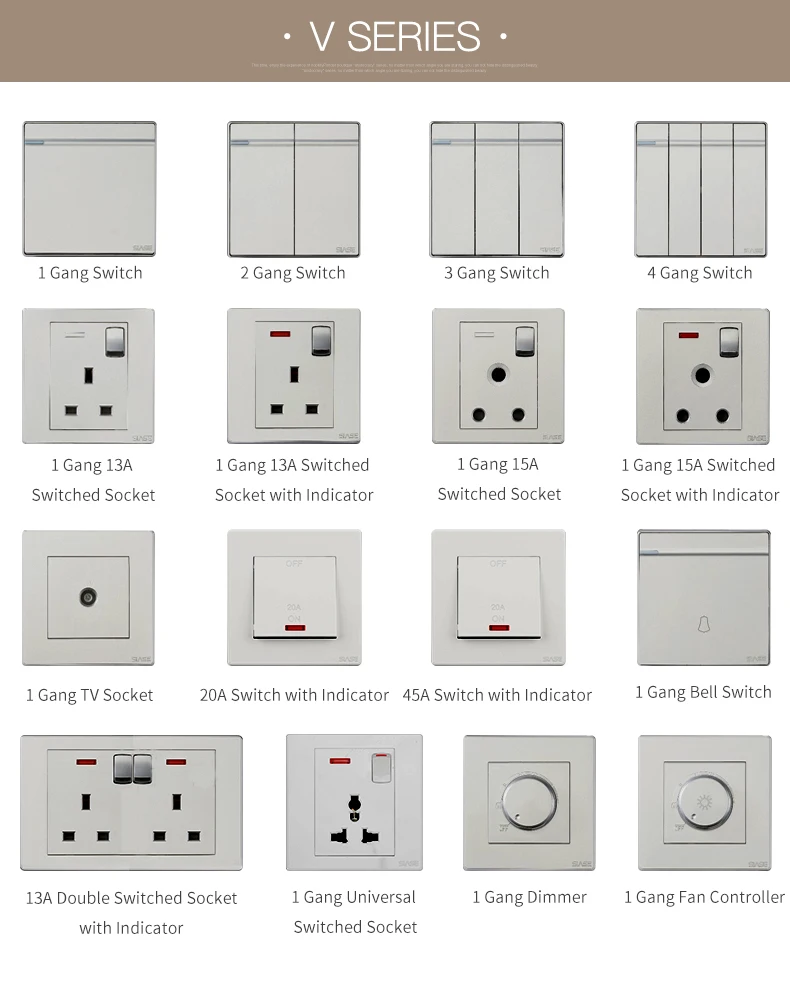 AC power newly frameless home switches 2 gang metal light switch