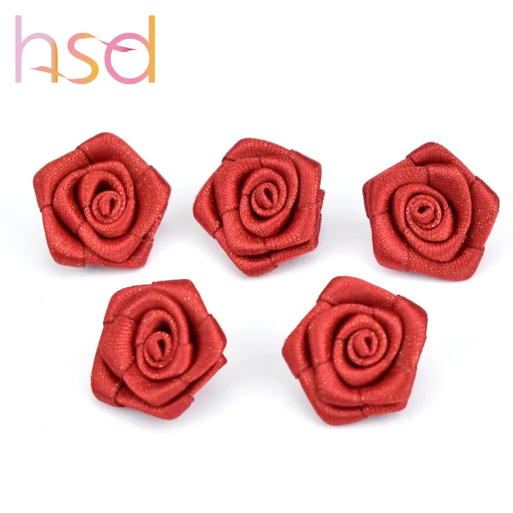 wholesale solid color glitter grosgrain ribbon red rose flower