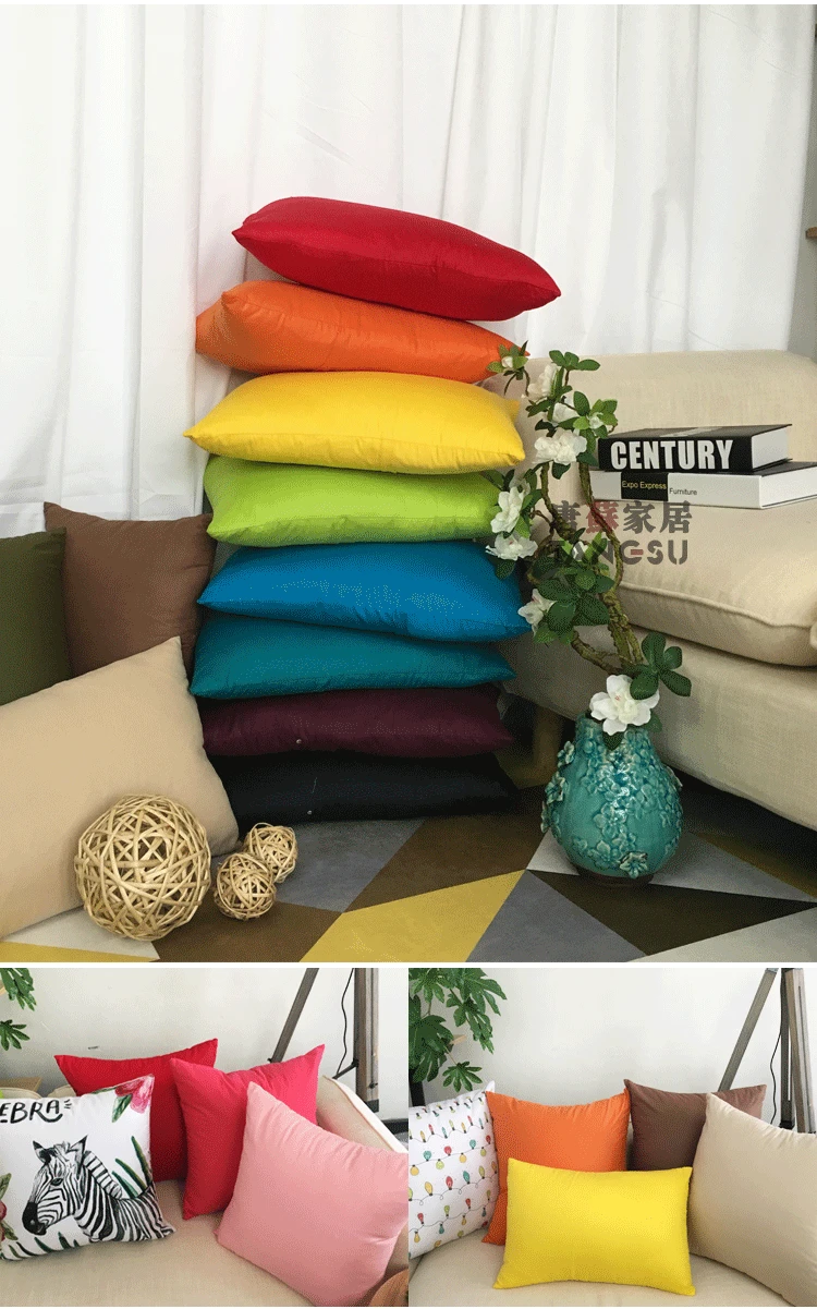 Home deco pillow cushion covers 100% cotton solid plain white cushion covers cotton