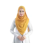 Ladies solid color wrinkle bubble chiffon plain shawl Muslim pleated scarf Crinkle hijab