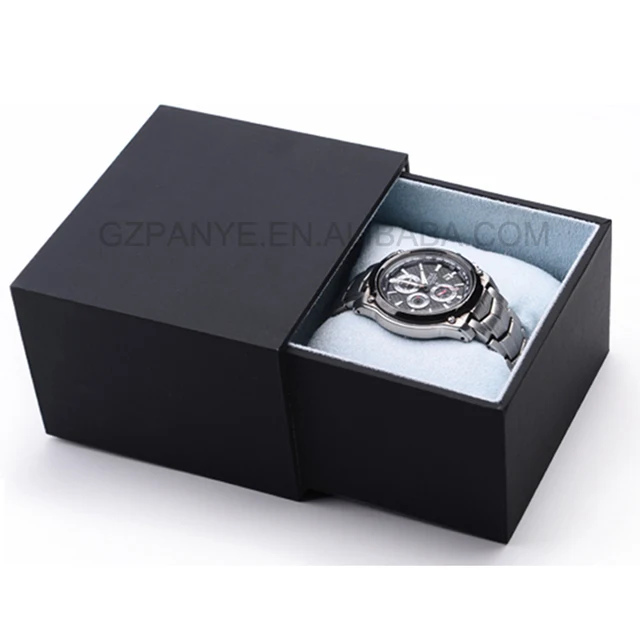 black paper custom logo watch box, wholesale luxury cardboard