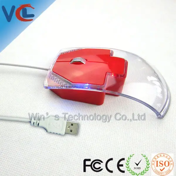 Wired Optical Usb Transparent Mouse Computer