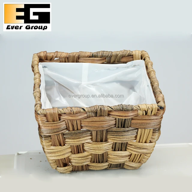 plant pots pe basket rattan plastic woven basket, rattan pot