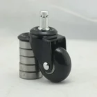 Packaging Customization Caster Black Castor 2 Inch Black PU Wheels Caster 50mm Small Furniture Castor