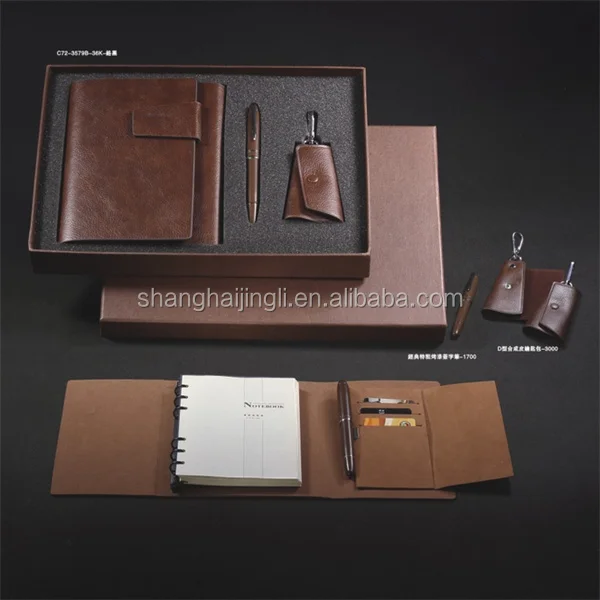 business meeting promotional gifts set made notebook and pen usb