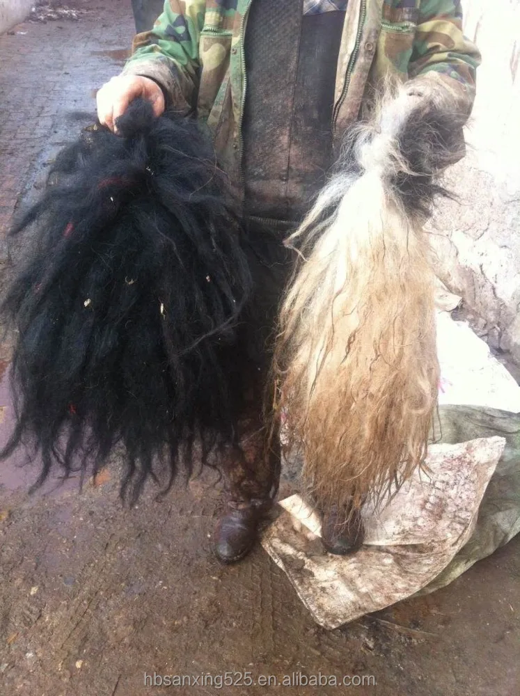 Yak Tail With Skin,Natural White/black Color - Buy Yak Tail,Washed Yak