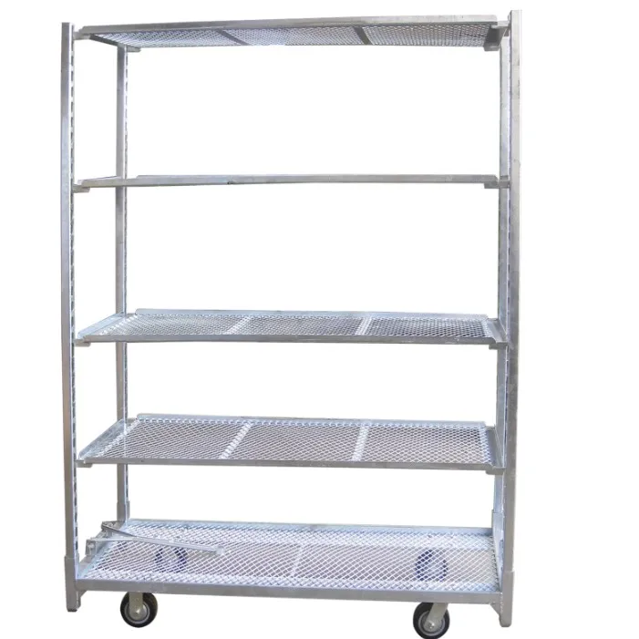 Greenhouse Display Galvanized CC Movable Flower Cart