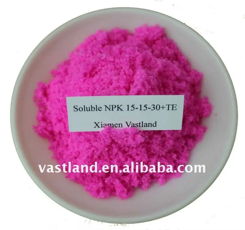 100% water soluble npk 15-30-15 te